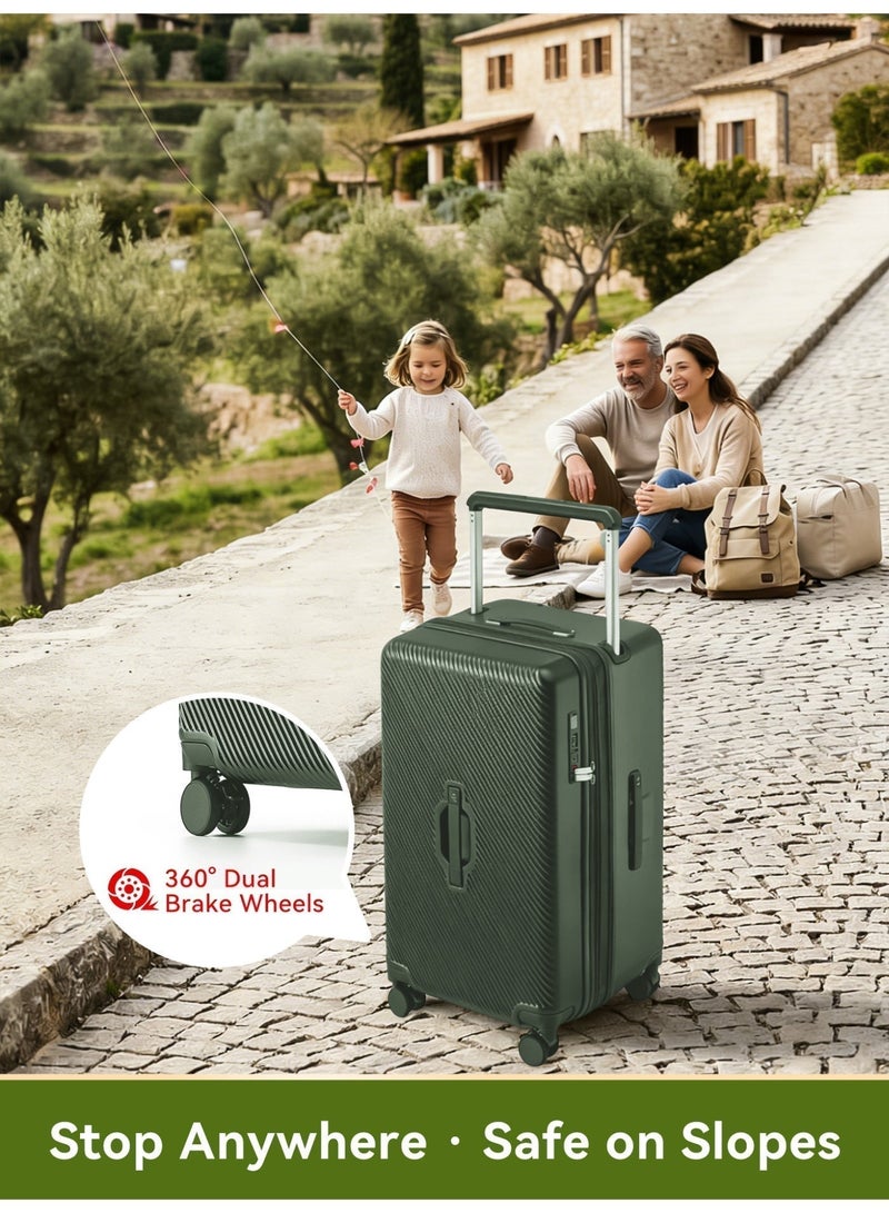 LIGHTGO 7655 100% pure PC Suitcase check in luggage 28 inch with Expandable with TSA travel case Green color - Image 5