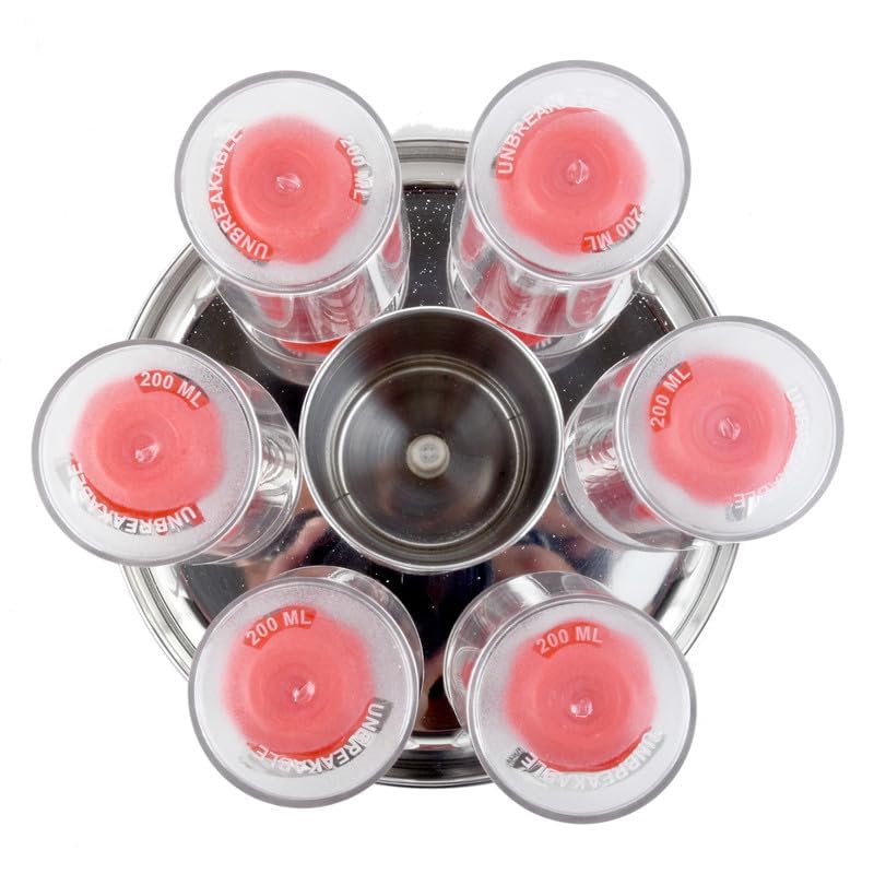 AARSH®Stainless Steel Kitchenware Glass and Spoon Organiser Super for 6 Glasses and Cutlery Glass Stand - Image 3