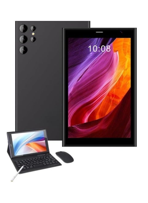 CM824 Ultra 8-inch Tablet 8GB RAM+512GB MEMORY 5g Tablet Single SIM WiFi Kids Tab Zoom Tiktok Supported Dual Camera Android 14 Slim Tablet with Keyboard and Mouse - Black.Latest version for 2025