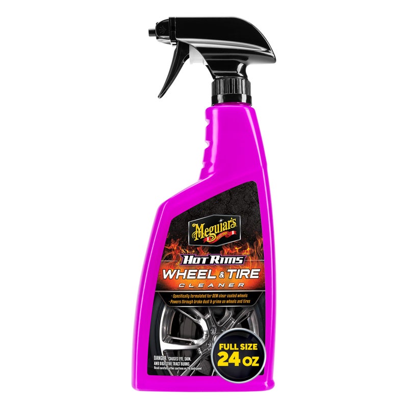 Meguiars Hot Rims Wheel Tire Cleaner Powers Through Brake Dust Grime 24 Oz Spray Bottle