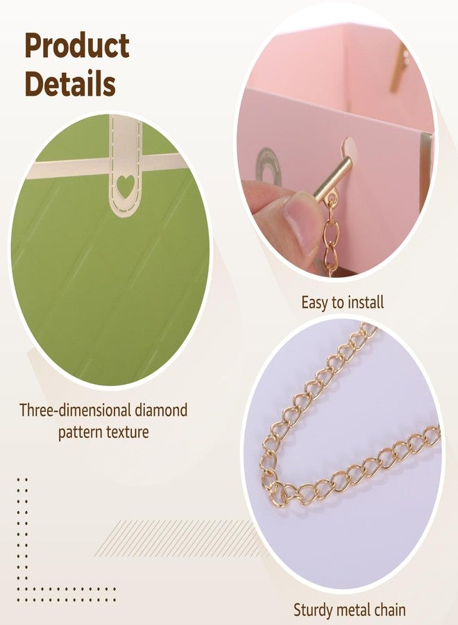 NIMBLOOM 24 Pcs Flower Gift Box Set, Rectangular Floral Bouquet Storage Bag with Metal Chain, Diamond Grid Texture Portable Floral Handbag Box for Valentine's, Mother's Day, Wedding, 6 Colors - Image 4