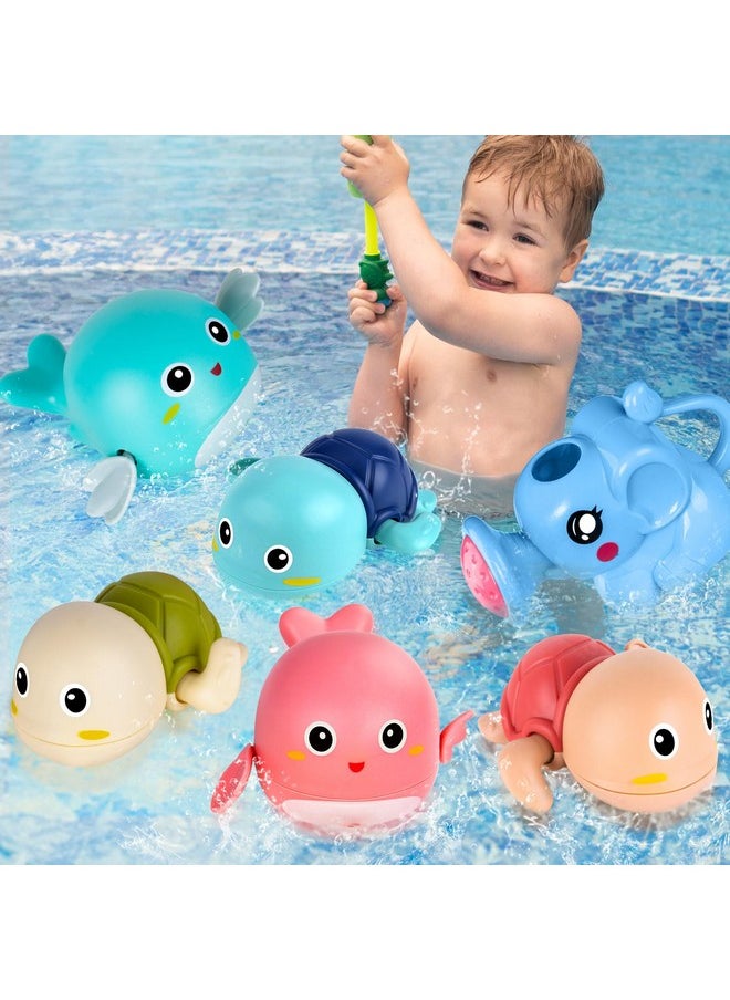 FAYOGOO - Bath Toys, 6 Pack Baby Bath Toys For Toddlers 1-3, Floating Wind-Up Toys Swimming Pool Games Water Play Set Xmas Gift For Bathtub Shower Infant Toddlers Kids Boys Girls Ages 4-8 Years Old - Image 1