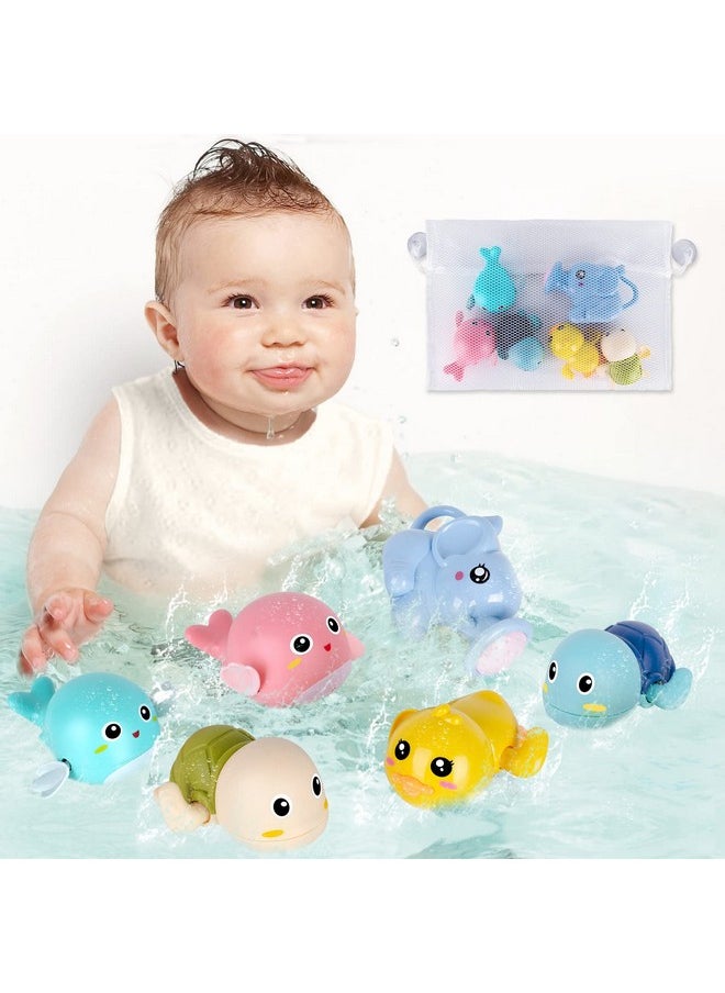 FAYOGOO - Bath Toys, 6 Pack Baby Bath Toys For Toddlers 1-3, Floating Wind-Up Toys Swimming Pool Games Water Play Set Xmas Gift For Bathtub Shower Infant Toddlers Kids Boys Girls Ages 4-8 Years Old - Image 1