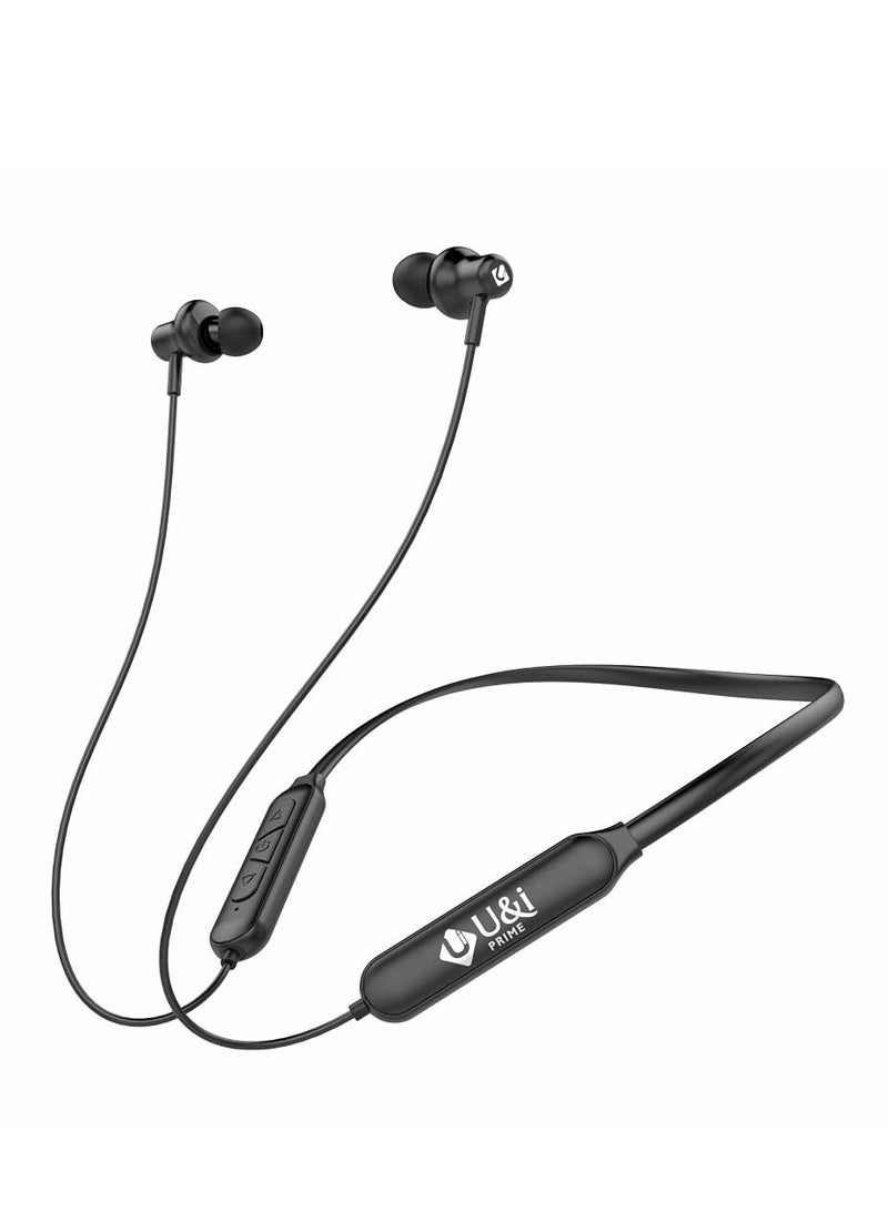 U & I ENTERTAINMENT U & I Prime Shuffle 1 Wireless Bluetooth In Ear Neckband Headset with Mic (Black) - Image 1