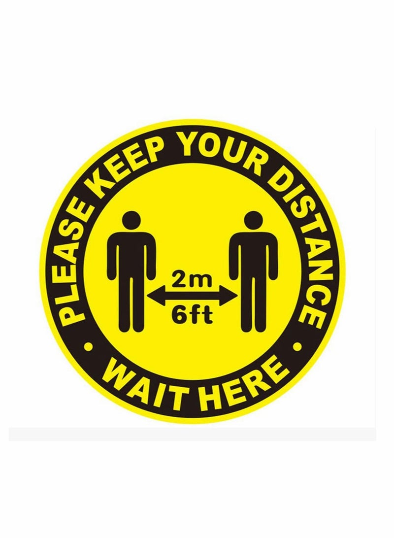 SYOSI Social Distancing Floor Decal Stickers, 10 PCS Floor Stickers Commercial Grade Stay 6 Feet Apart Safety Sign Marker for Social Distancing While in Line, Safety Sign Coronavirus Decal - Image 1