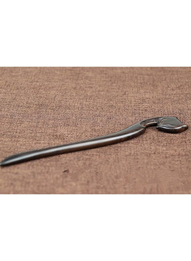 Myhsmooth Zz-Bg-Foxes 2 Count Hair Sticks Natural Ebon Handmade Carved Hair Clip Shawl Hair Pins Pack Of 2 Pcs :Spirit Foxes - Image 5