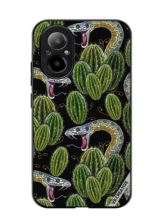 VR CREATIVE Protective Case Cover For Realme C67 4G Embroidery, Cactus And Snakes Seamless Design Multicolour - Image 1