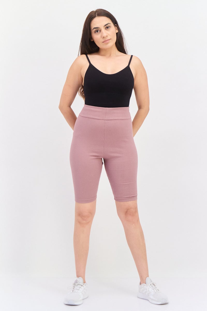 Adidas Women Sportswear Fit Training Shorts, Mauve - Image 4