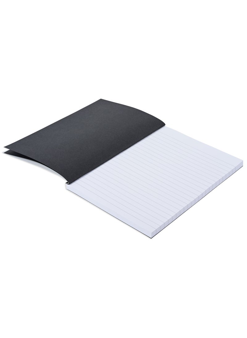 FIS® Notebook Soft Cover, A5 Size(14.8x21cm), 2 Quire, 192 Pages, 96 Sheets, Single Line Ruling, Golden/Black, Packet of 5 Pieces, Design 6 - FSNBSCA5GLBK06 - Image 5