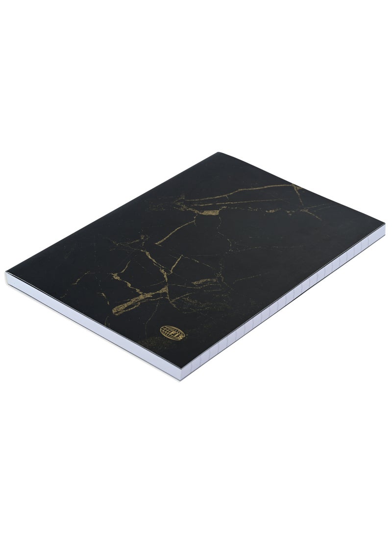 FIS® Notebook Soft Cover, A5 Size(14.8x21cm), 2 Quire, 192 Pages, 96 Sheets, Single Line Ruling, Golden/Black, Packet of 5 Pieces, Design 6 - FSNBSCA5GLBK06 - Image 3
