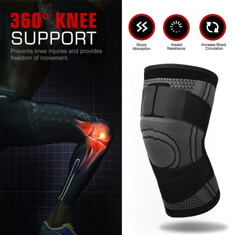 JZS Leg Compression Sleeve Full Leg, 2 Pack Short Knee Brace for Men Women Knee Support Protector for Running, Weightlifting, Workout and other Sport, S (Black) - Image 4