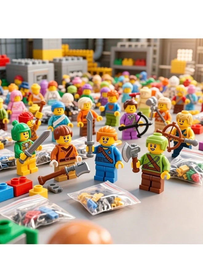 Random Minecraft Building Blocks Minifigures Set Compatible Bricks Toy with Weapons for Kids Creative Assembly Game Gift - Image 3