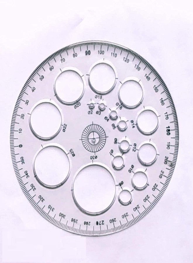 FIRST CLICK Art Protector 360 Degree with 16 Circles Stencil Size-12.5 cm - Off White - Image 3