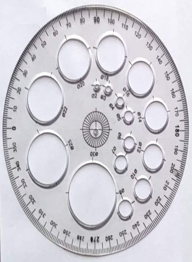 FIRST CLICK Art Protector 360 Degree with 16 Circles Stencil Size-12.5 cm - Off White - Image 4