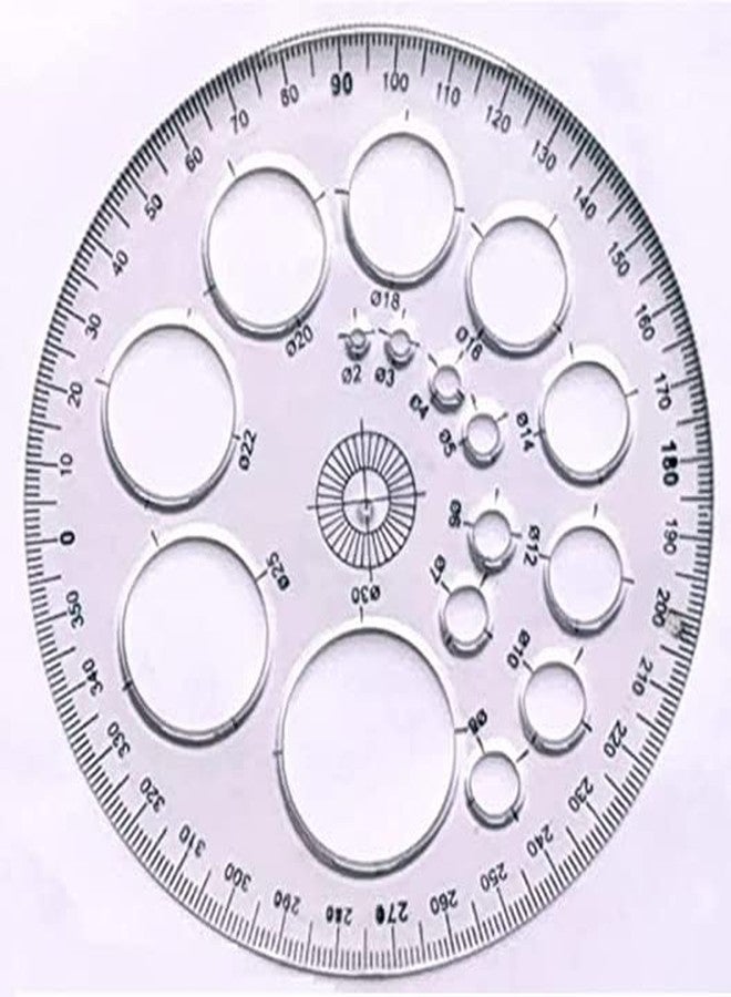 FIRST CLICK Art Protector 360 Degree with 16 Circles Stencil Size-12.5 cm - Off White - Image 2