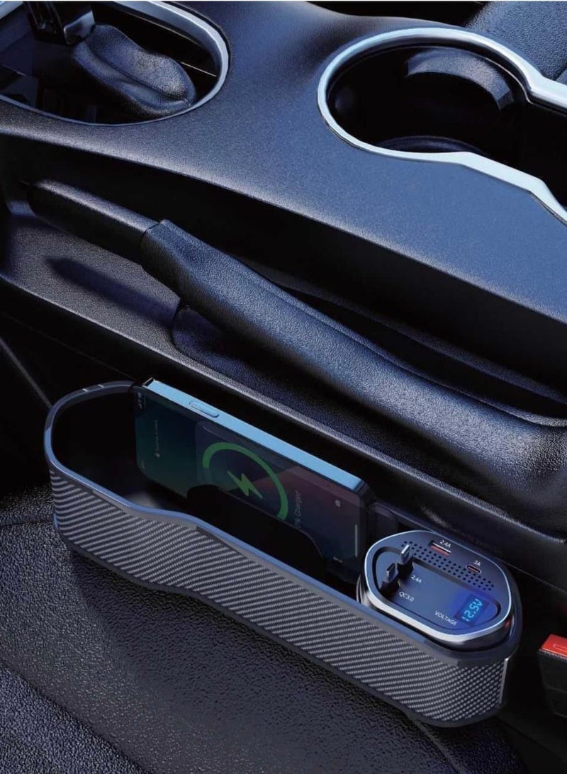 Universal Car Organizer with Charging Dock & Digital Display – 38W Max Output Wireless Charging Station for Sedan, SUV, Hatchback, Crossover, Minivan – Multi-Port Car Console Storage Boxck, Crossover, Mini Vanwith Wireless Dock - Image 3