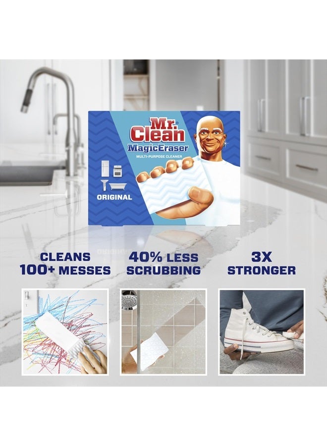Mr Clean ممحاة سحرية أصلية، وسادات تنظيف متعددة الأغراض، مستلزمات تنظيف الحمام، منظف شامل، أبيض، 6 قطع - Image 2