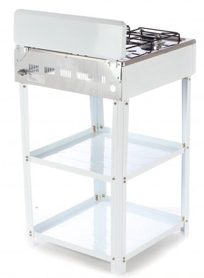 REFURA 4 Burner Gas Stove Floor Standing Porcelain Enameled Metal Body White RE-8035 - Image 4