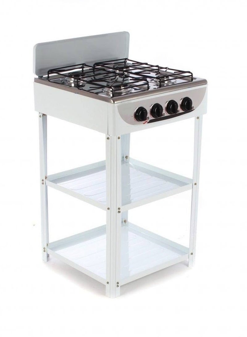 REFURA 4 Burner Gas Stove Floor Standing Porcelain Enameled Metal Body White RE-8035 - Image 3