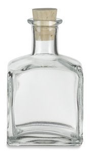 Nakpunar Square Glass Bottle with Cork Finish 7 oz (210 ml) - bottle for oils, witch spells, wedding favors, fragrance reed diffuser bottle (Clear w/Cork, 1) - Image 1