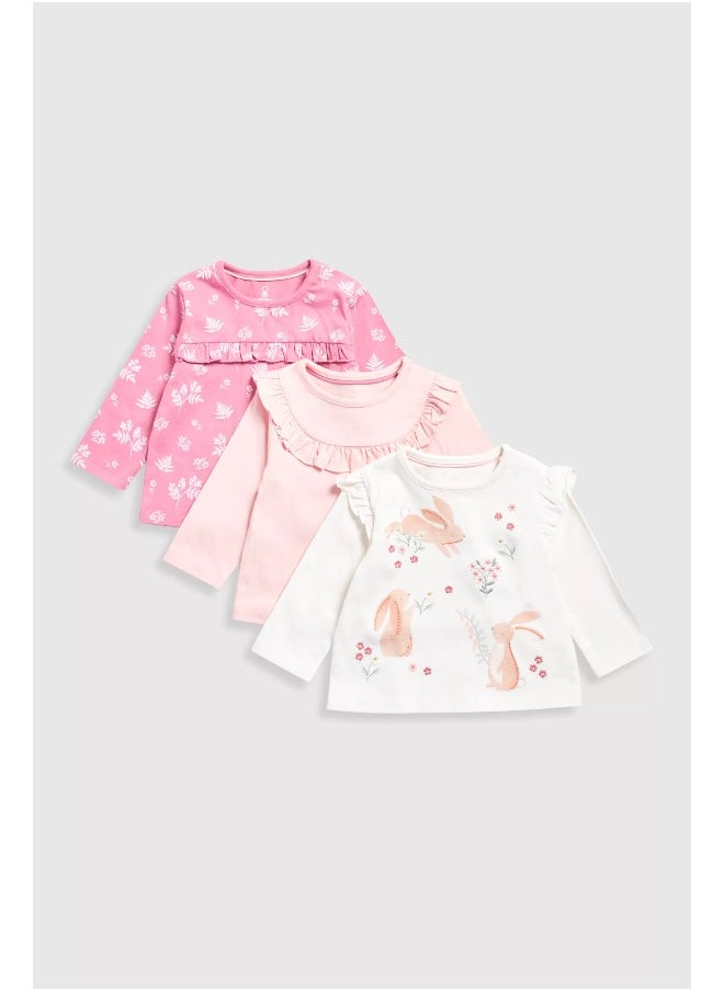 mothercare Meadow Long-Sleeved T-Shirts - 3 Pack  - Image 1