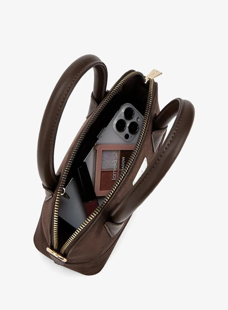 Flora Bella By Shoexpress BROWN Solid Crossbody Bag With Zip Closure for Women | Best Price UAE