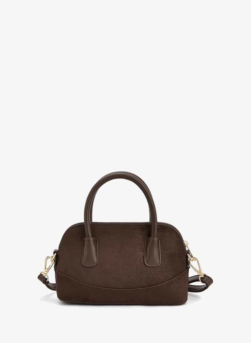 Flora Bella By Shoexpress BROWN Solid Crossbody Bag With Zip Closure for Women | Best Price UAE
