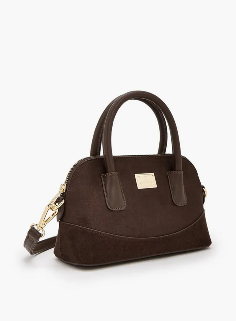 Flora Bella By Shoexpress BROWN Solid Crossbody Bag With Zip Closure for Women | Best Price UAE