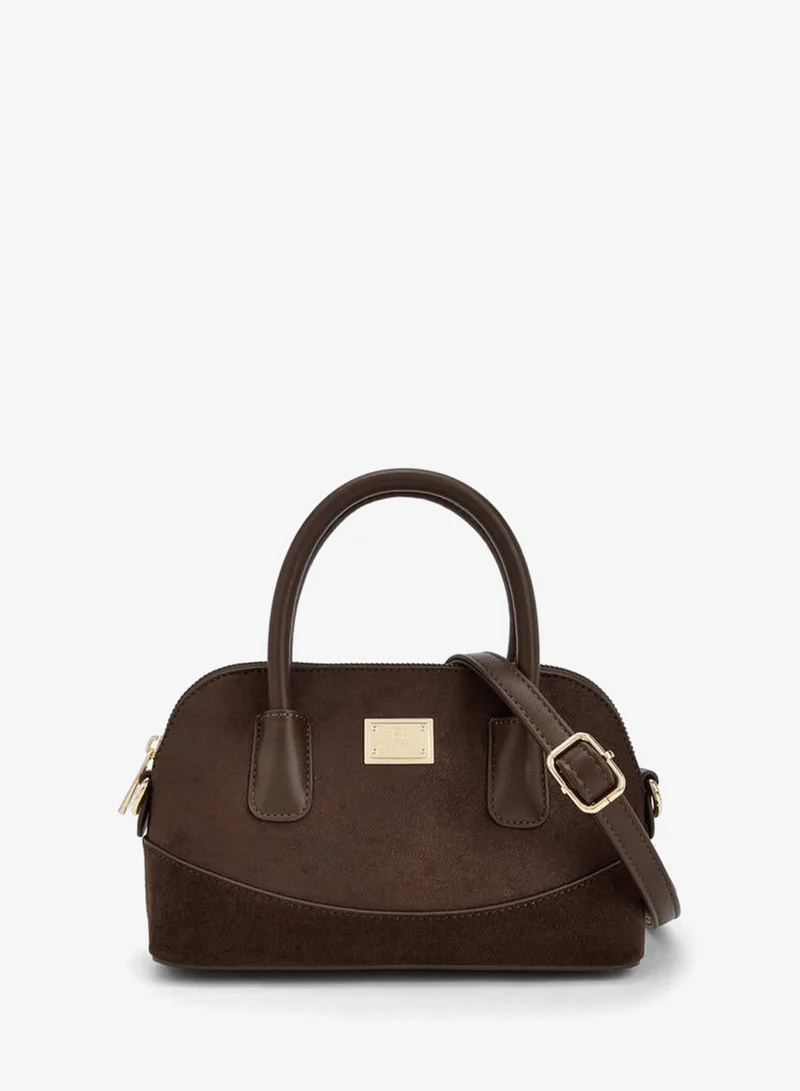Solid Crossbody Bag With Zip Closure
