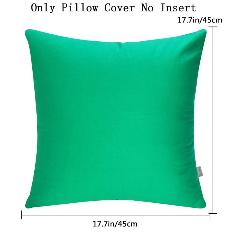 Thmyo 4-Pack 100% Cotton Comfortable Solid Decorative Throw Pillow Case Thmyo Square Cushion Cover Pillowcase Sublimation Blank Pillow Covers DIY Throw Pillowcase for Sofa(18x18 inch/ 45x45cm Bright Green) - Image 2