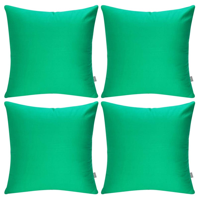 Thmyo 4-Pack 100% Cotton Comfortable Solid Decorative Throw Pillow Case Thmyo Square Cushion Cover Pillowcase Sublimation Blank Pillow Covers DIY Throw Pillowcase for Sofa(18x18 inch/ 45x45cm Bright Green) - Image 1