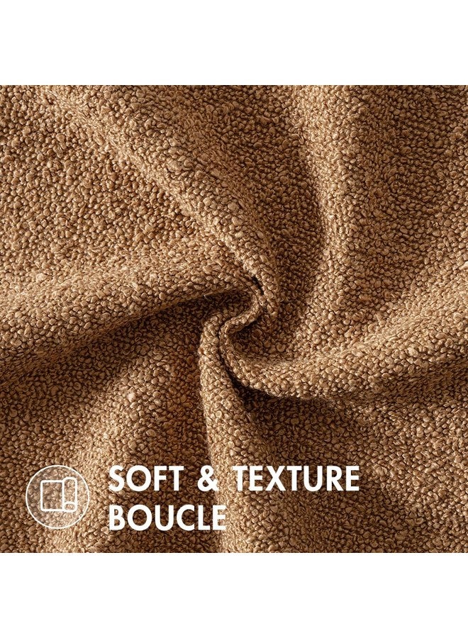 MIULEE 20x20 Inch Decorative Pillow Covers for Couch Bed Set of 2 Textured Boucle Neutral Throw Pillows Brown Accent Solid Cushion Vintage Pillowcase Cozy Soft Chair Sofa Livingroom Home Decor - Image 2