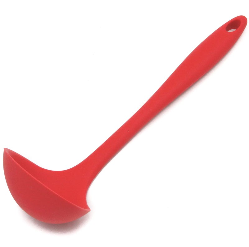 Chef Craft Premium Silicone Cooking Ladle, 11.25 inch, Red - Image 1