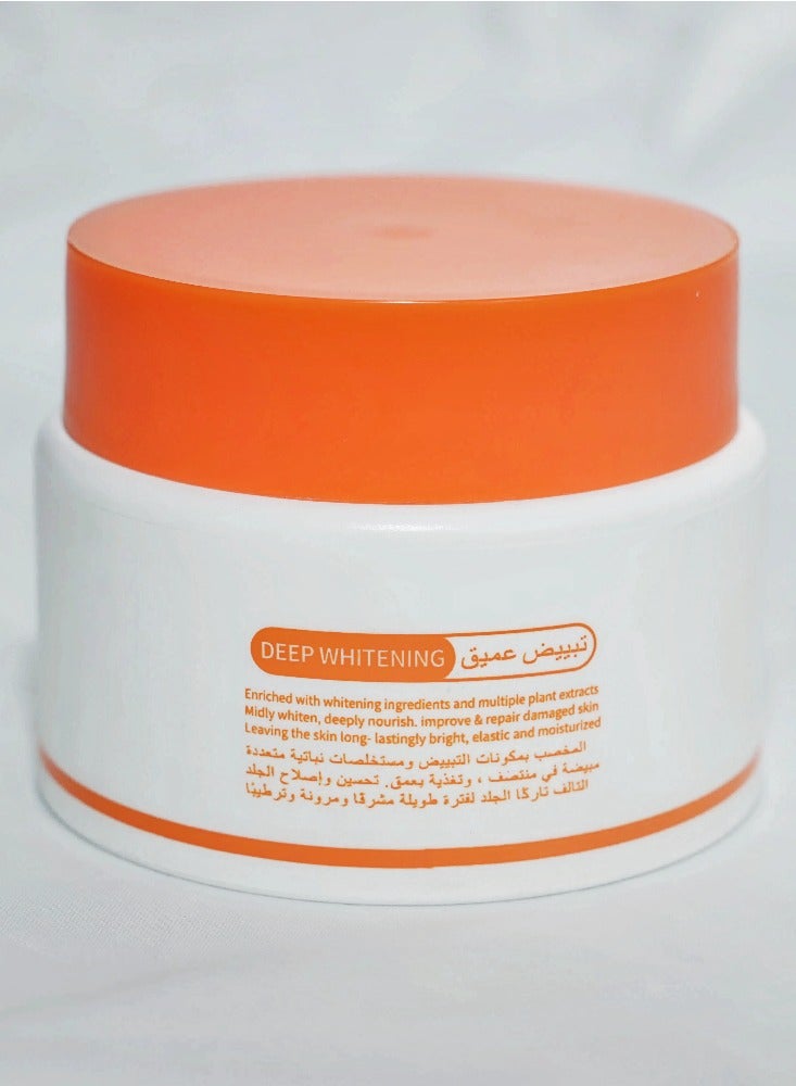 evvoli كريم تفتيح البشرة بفيتامين C، مزيل البقع الداكنة للوجه، كريم تفتيح البشرة للرقبة، الكوع، الفخذ الداخلي والركبتين، الساق، تحسين بهتان بشرة الجسم كريم تفتيح فيتامين C للوجه والجسم 100 مل - Image 2