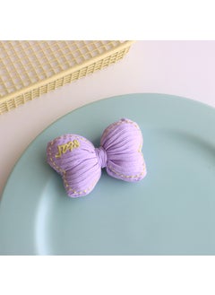 Summer Candy Color Cotton-Padded Bow Fabric Girls DIY Clothing Accessories Light purple