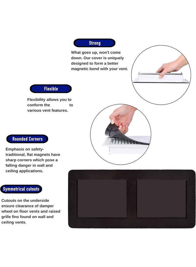4PCS Magnetic Vent Covers, Pockets for Complete Seal, 5.5" X 12" (White) for Floor, Wall, or Ceiling Vents and Air Registers, for RV, Home HVAC and AC Vents, Vent Not Included - Image 5