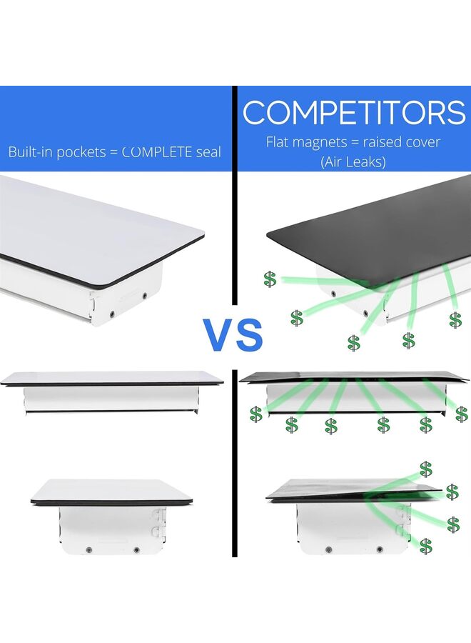 4PCS Magnetic Vent Covers, Pockets for Complete Seal, 5.5" X 12" (White) for Floor, Wall, or Ceiling Vents and Air Registers, for RV, Home HVAC and AC Vents, Vent Not Included - Image 4