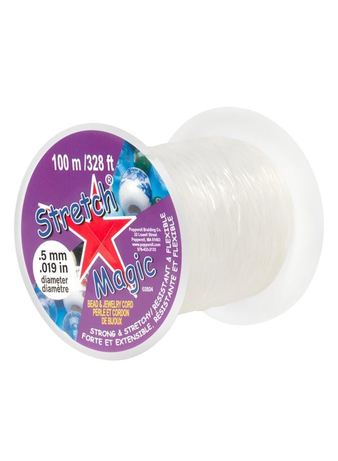 Stretch Magic Pepperell Stretch Magic 0.5mm Bead and Jewelry Cord, 100m, Clear - Image 1