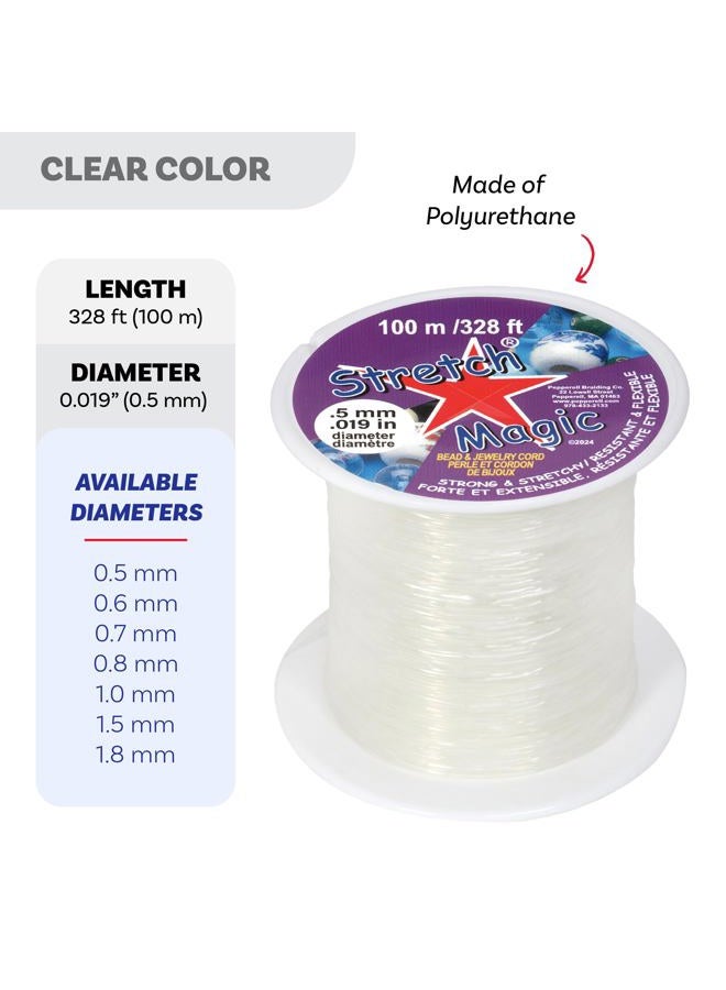 Stretch Magic Pepperell Stretch Magic 0.5mm Bead and Jewelry Cord, 100m, Clear - Image 3