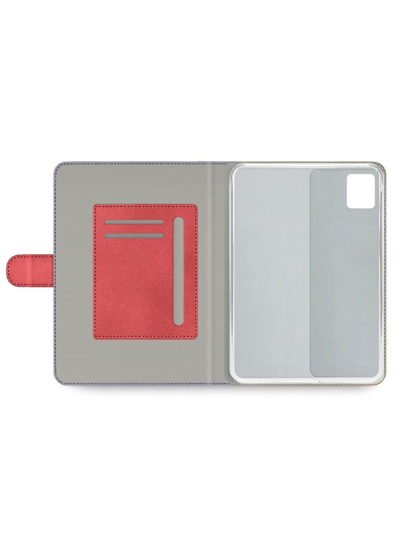 اوميكر غطاء فليب بحافة مغناطيسية من جلد PU لجهاز Lenovo Tab M11 2024 (11 بوصة) - أحمر - Image 3