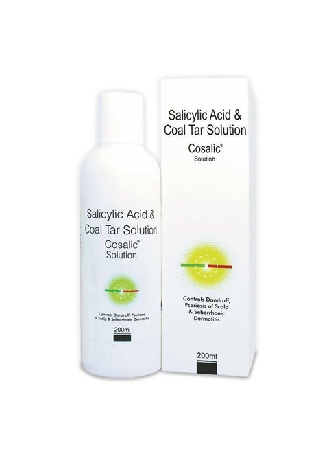 Cosalic Coal Tar & Salicylic Acid Shampoo For Dry Itchy Scaly & Flaky Scalp Minimizes Dandruff And Dry Scalp Conditions 200 Ml (Pack Of 1)