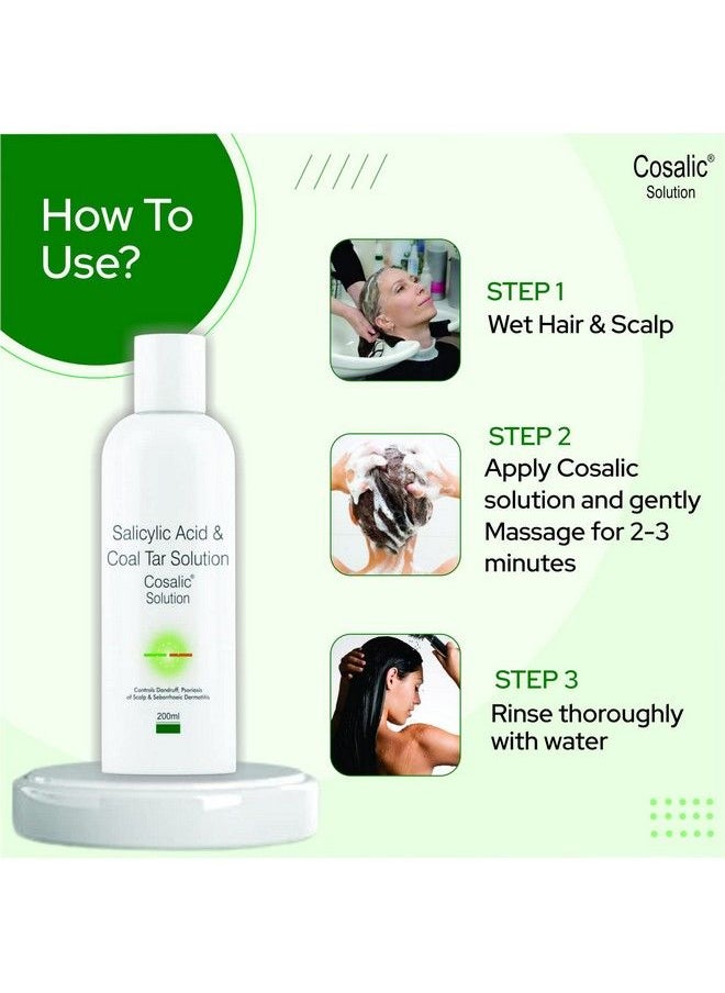 Cosalic Coal Tar & Salicylic Acid Shampoo For Dry Itchy Scaly & Flaky Scalp Minimizes Dandruff And Dry Scalp Conditions 200 Ml (Pack Of 1)