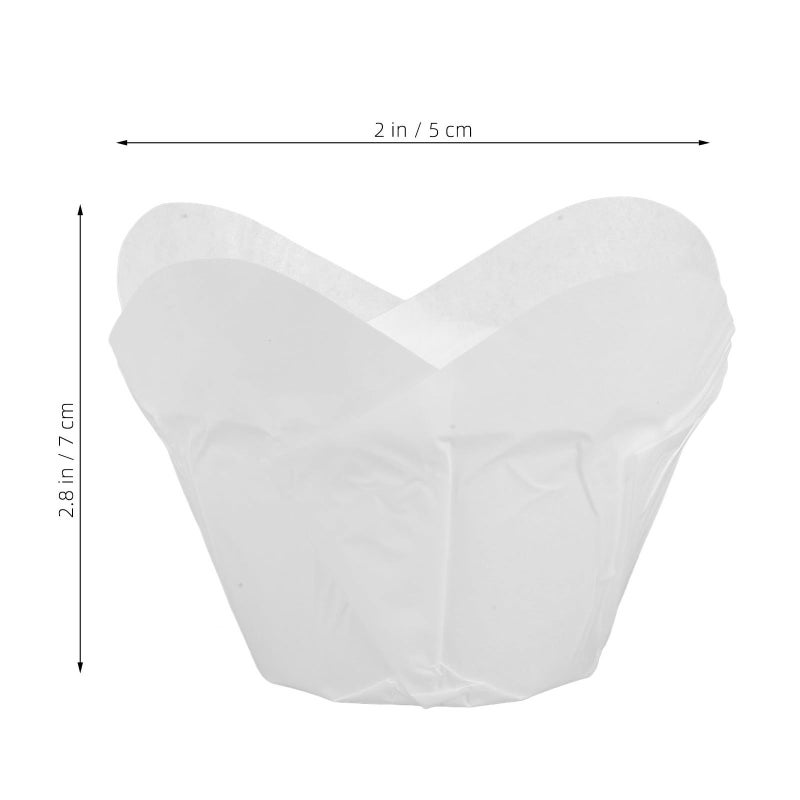 Kichvoe Lotus Style Baking Cups and Cupcake Liners 100 Pieces Middle Sized Greaseproof Paper Muffin Baking Cups Food Grade Disposable Holders for Birthday Wedding Party - Image 3