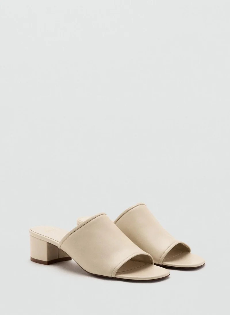 MANGO  Leather Block-Heel Sandals for Women | Best Price UAE