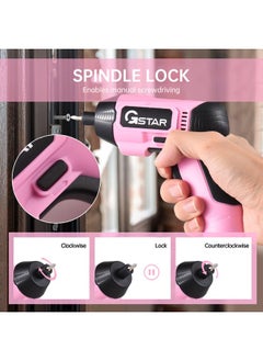 Thoraya GSTAR Cordless Screwdriver Kit with CRV 50mm Bits LED Light Spindle Lock 250rpm 3.7V Battery Operated USB Charging 3Nm Electric Screwdriver Power Tools for Drilling  - Image 1