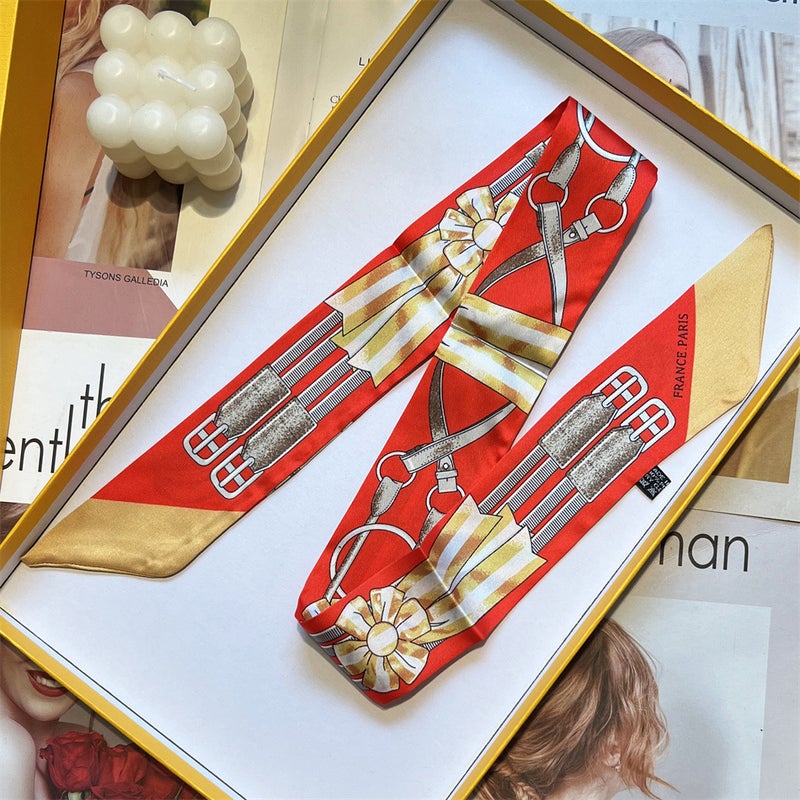 Remodeled Bag With Silk Scarf Handheld Twist Rope Woven Handbag With Strap Diy Bag New Ribbon Extension Replacement - Image 1