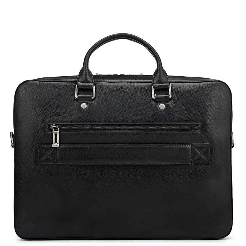 Da Milano black Franzy Leather Laptop Sleeve - Black  | Best Price UAE