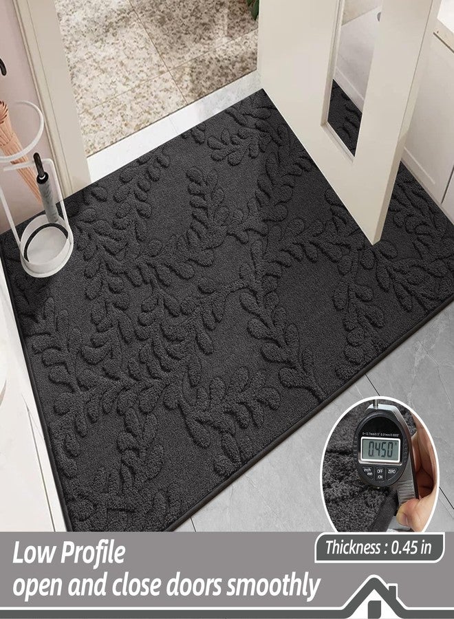 BEQHAUSE Door Mats 32”x48”, Dirt Trapper Doormats Indoor, Non-Slip Washable Entryway Rugs, Super Absorbent Welcome Mat for Front Door, Mud Shoes & Paws, Dark Grey - Image 5