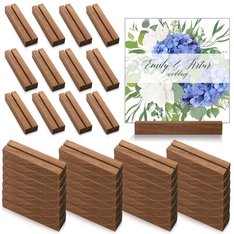 Roowest 36 Pcs 45 Inch Wooden Table Number Holders for 18 Inch Acrylic Sign Rustic Wood Stands Menu Place Card Holders for Wedding Events Birthday Party Retail Shop Home Meeting Decoration