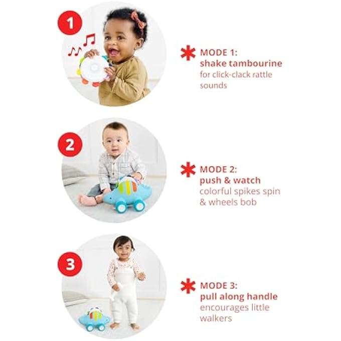 DINOSAUR PULL ALONG BABY MUSICAL TOY, 3-IN-1, EXPLORE & MORE - Image 5